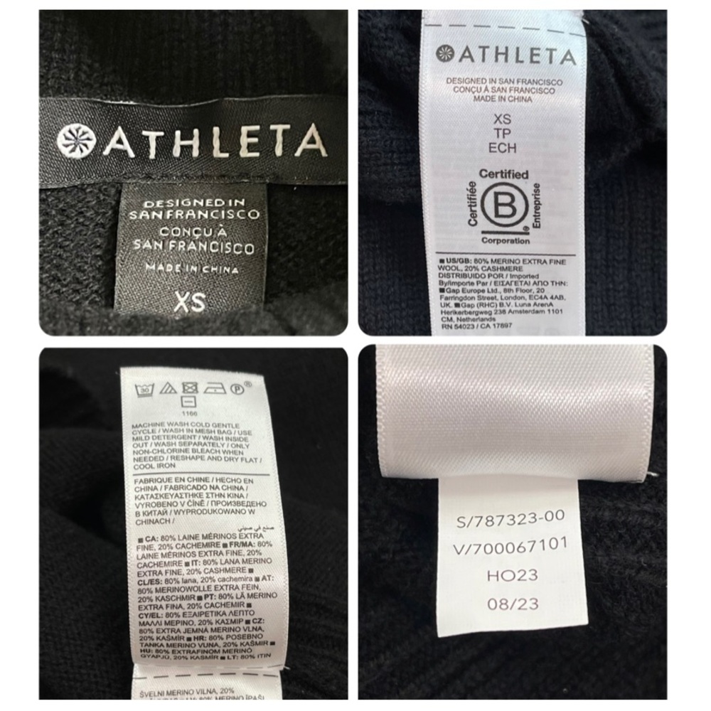 Athleta 2023 Alpine Size XS Turtleneck Long Sleeve Knit Sweater Dress in Black - Picture 11 of 16